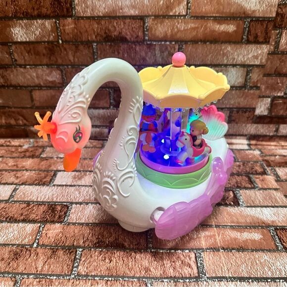 Swan Carousel Toy with Pink and Yellow Accents - Picture 7 of 8
